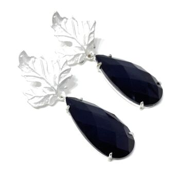 Boucles d'Oreilles Erable Bleu Nuit