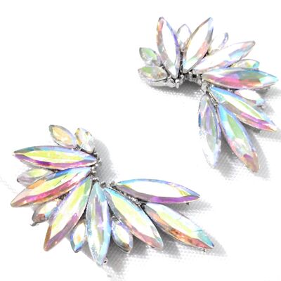 Brilliant Crystals Earrings Rainbow, Silver