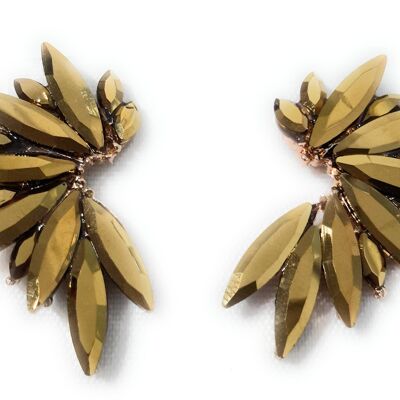 Brilliant Crystals Earrings Golden