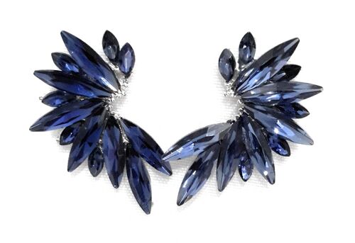 Pendientes Cristales Brillantes · Azul Noche, Plata