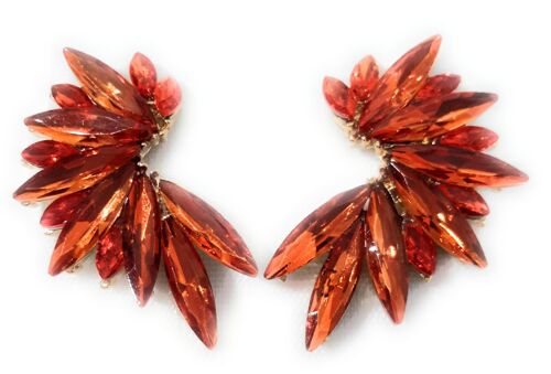 Pendientes Cristales Brillantes · Naranja, Oro