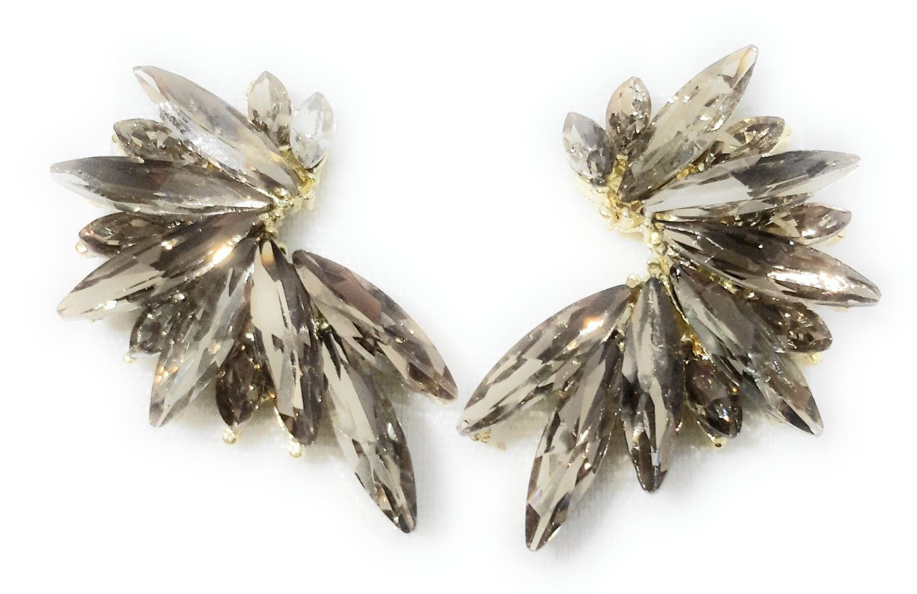 Orecchini Cristalli Brillanti Champagne, Oro