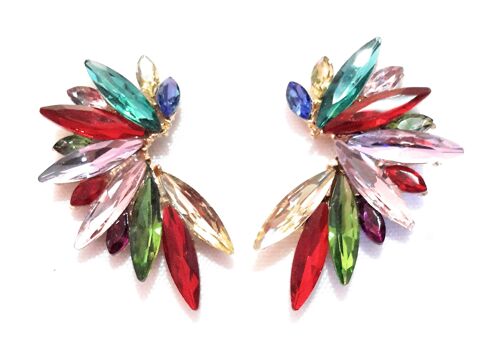 Pendientes Cristales Brillantes · Multicolor, Oro