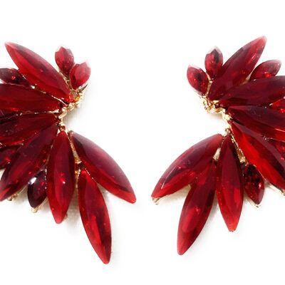 Brilliant Crystals Earrings Red, Gold
