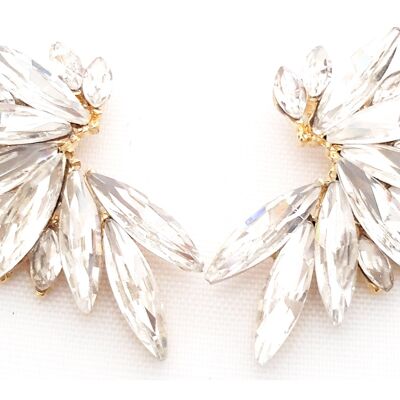 Brilliant Crystals Earrings Bright White, Gold