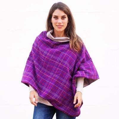 Reversible Poncho Purple/Beige (last unit!)