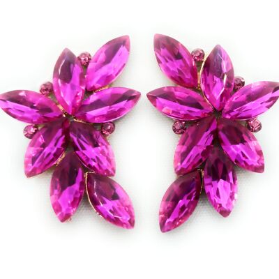 Spectacular Floral Earrings Bougainvillea Crystals