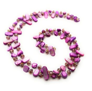 Collier Long Nacre Lilas