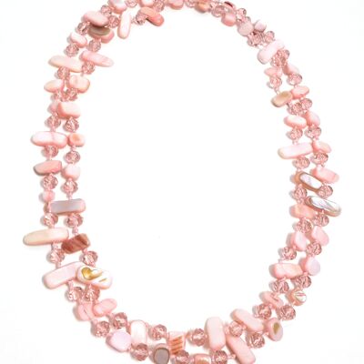 Long Mother-of-Pearl Necklace Pink