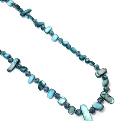 Long Mother-of-Pearl Necklace Turquoise