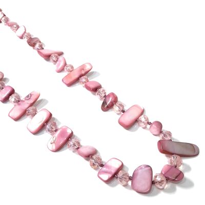 Long Mother-of-Pearl Necklace Mauve