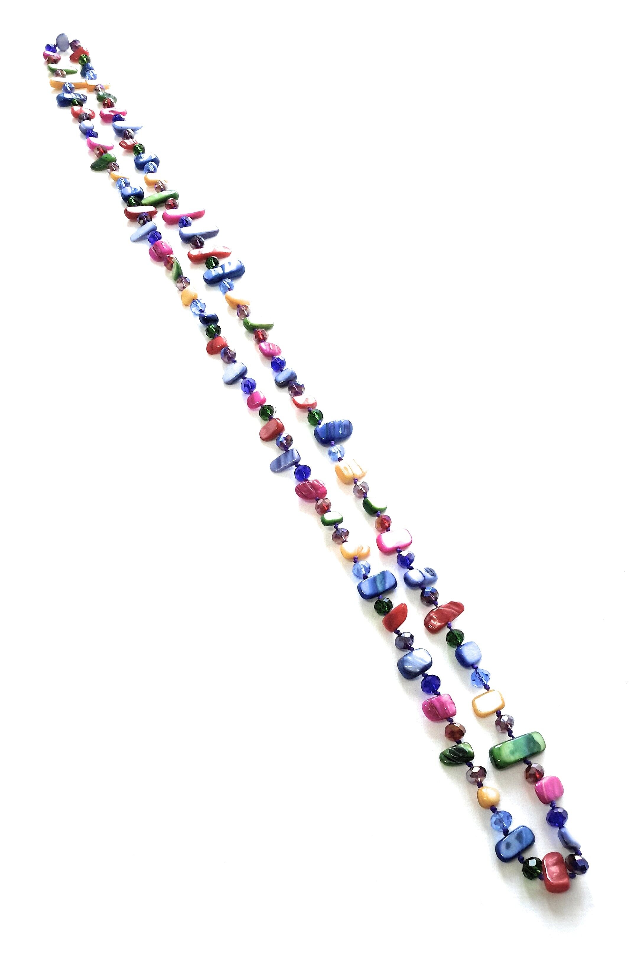 Collana lunga in madreperla Colori allegri