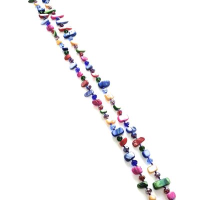 Long Mother-of-Pearl Necklace Cheerful Colors