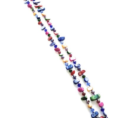 Long Mother-of-Pearl Necklace Cheerful Colors