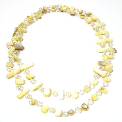 Long Mother-of-Pearl Necklace Yellow