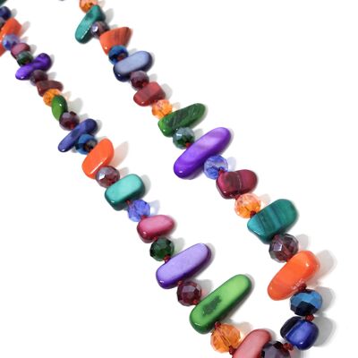 Long Mother-of-Pearl Necklace Multicolor