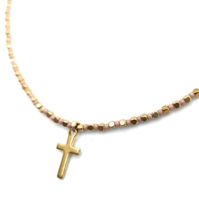 Necklace with Beads Nude Cross