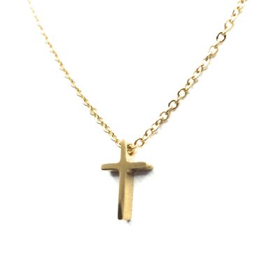 Goldenes Halsband 3D Kreuz