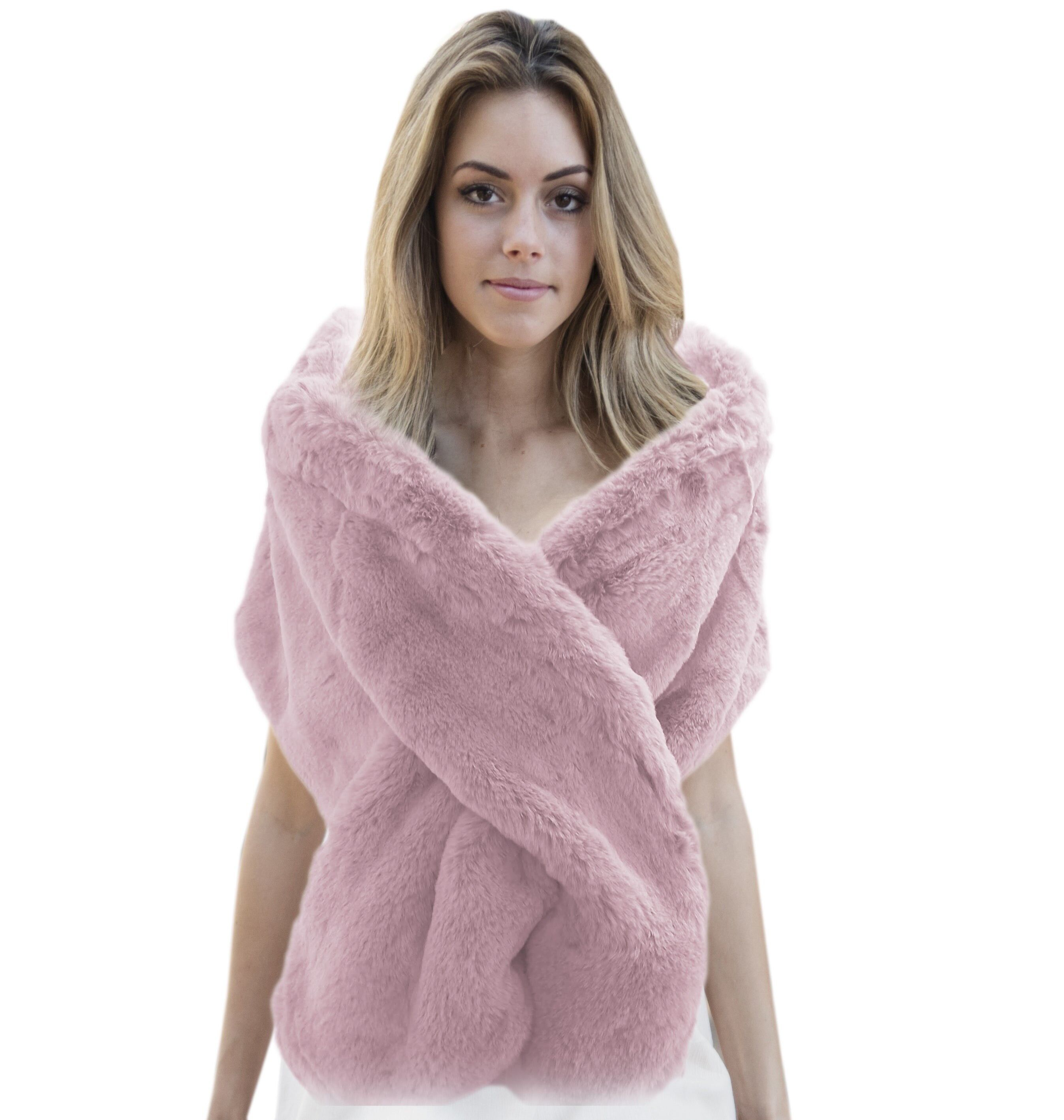 Caracilia faux clearance fur shawl wrap