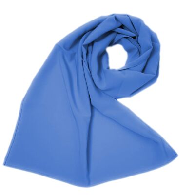 Schal aus Seidenkrepp Kobaltblau (50x150cm)