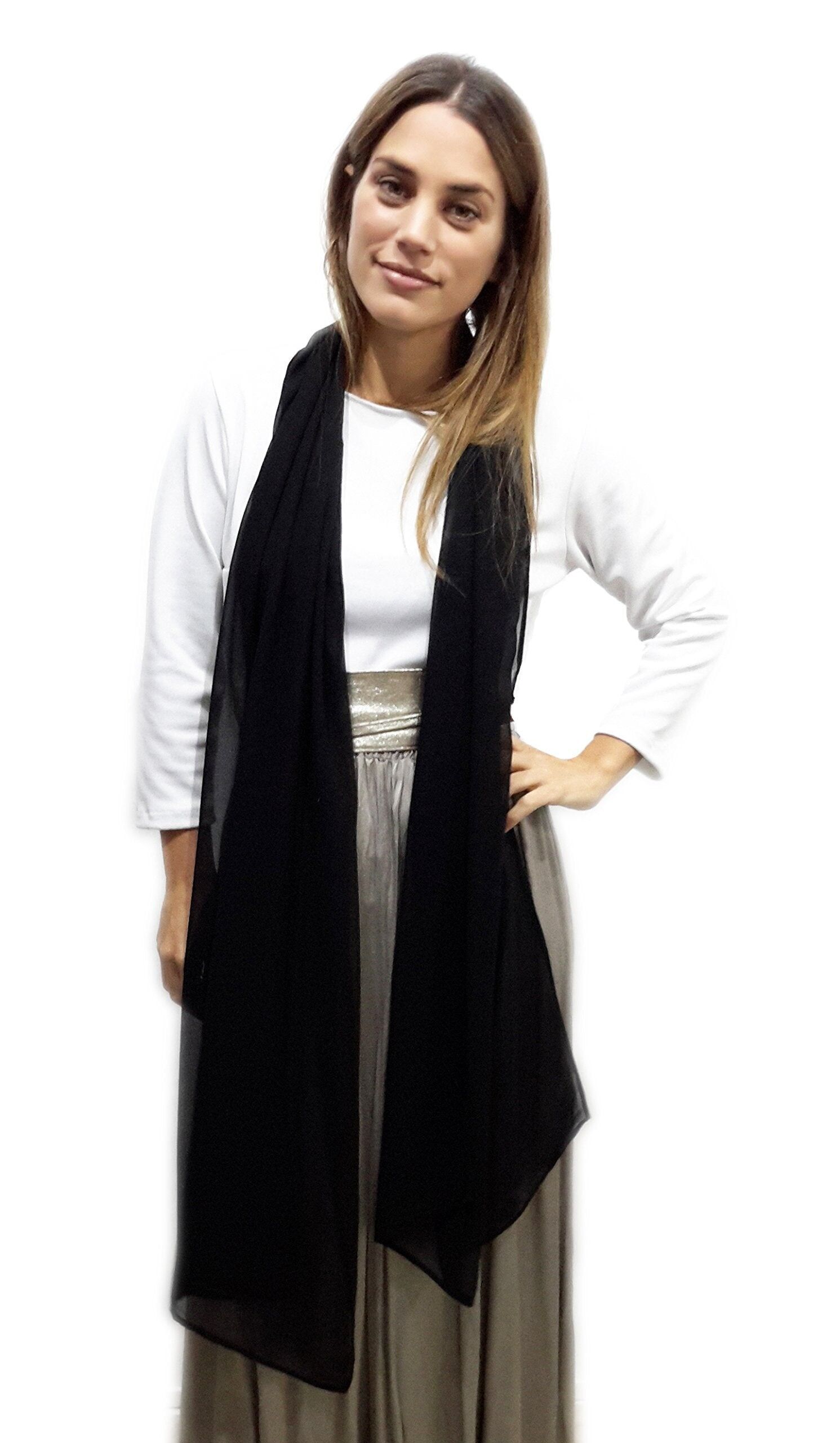 Scialle in Chiffon Nero (50x200cm)