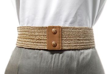 Ceinture Fleurie · Raphia Jaune 3