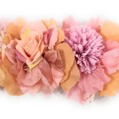 Flower Belt Pink Raffia
