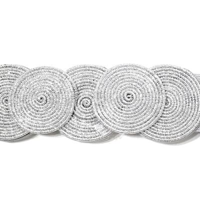 Circles Elastic Belt Silver