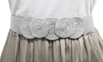 Ceinture Élastique Cercles Argent 6