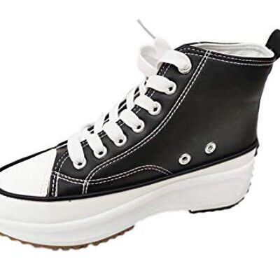 Maxi Platform High Sneakers · Black Faux Leather White Tip (T.37, T.38, T.39 last units!) 