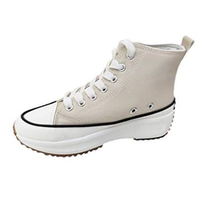 Maxi Platform High Sneakers · Beige Leatherette (T.37, T.38 last units!) 