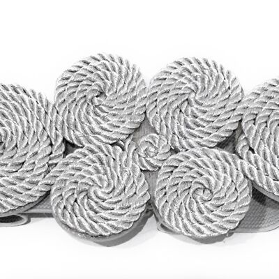 Elastic Silk Cord Belt Silver