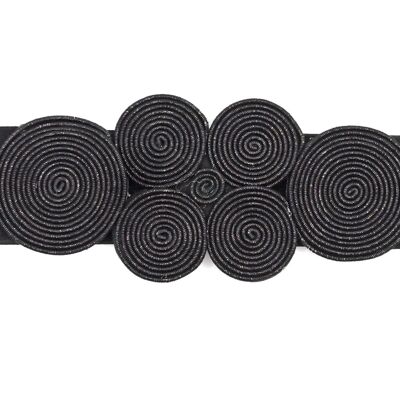 Elastic Silk Cord Belt Black