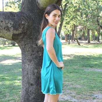 Robe fluide Turquoise Madroños (S/M) 4