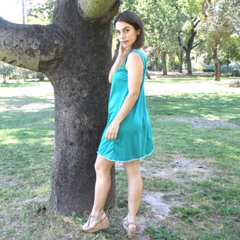 Robe fluide Turquoise Madroños (S/M) 5
