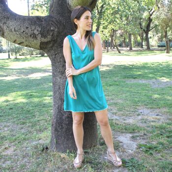 Robe fluide Turquoise Madroños (S/M) 8
