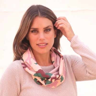 Circular Scarf Camouflage / Pink