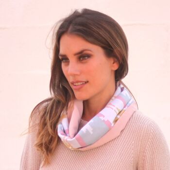 Foulard Circulaire Réversible IKAT / Nude 3