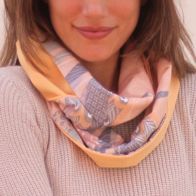 Circular Reversible Scarf Peacock / Orange