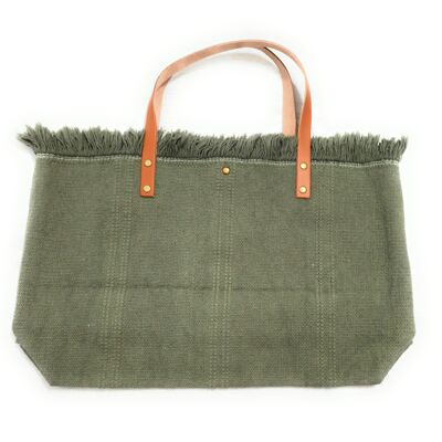 Trend Shopper Bag Diverses Couleurs - Kaki (Mesures: 52x35x12cm)