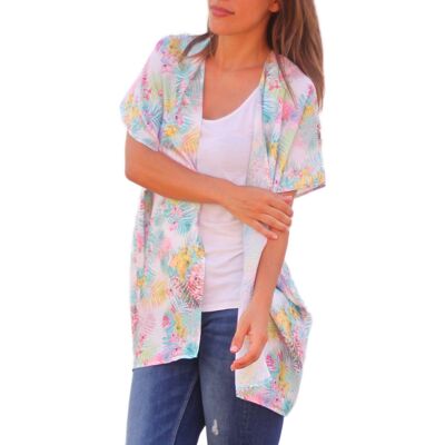 Short sleeve kimono Orchids