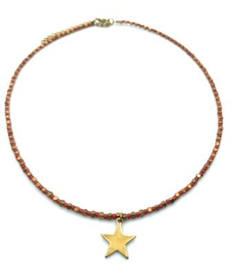 Collier avec Perles Etoile Rouge 6