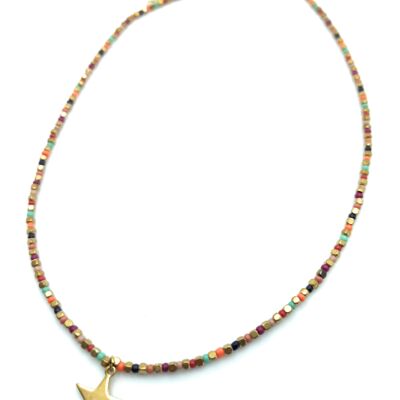 Necklace with Beads Multicolor Stars