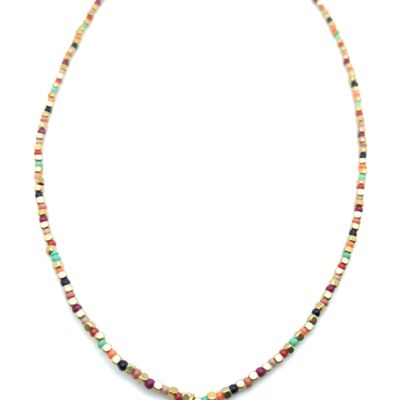 Collana con Perline Croce Multicolor