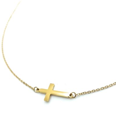 Goldenes Halsband Horizontales Kreuz