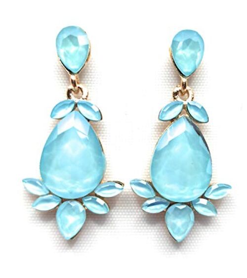 Pendientes Cristal Color · Azul Claro