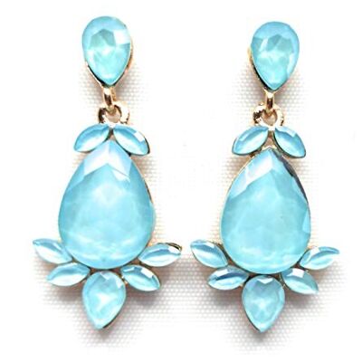 Boucles d'Oreilles Cristal Couleur Bleu Clair