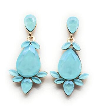 Boucles d'Oreilles Cristal Couleur Bleu Clair 4