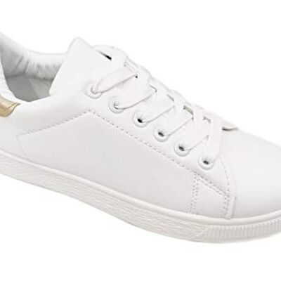 Sneakers Deportivas · Blanco Dorado