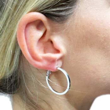 Boucles d'Oreilles Créoles Argent 2